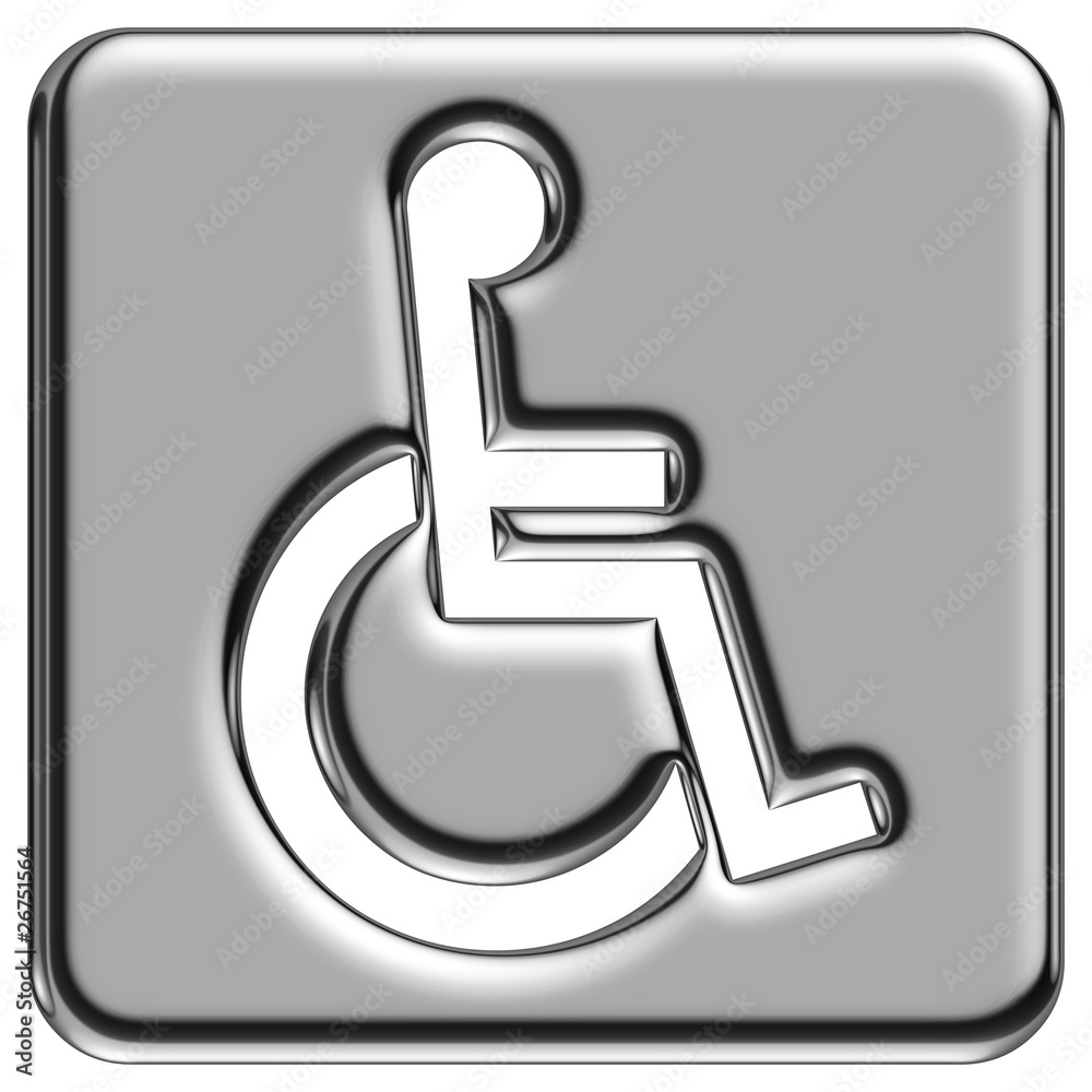 Symbole handicapé de chrome plein Symbole handicapé de chrome plein