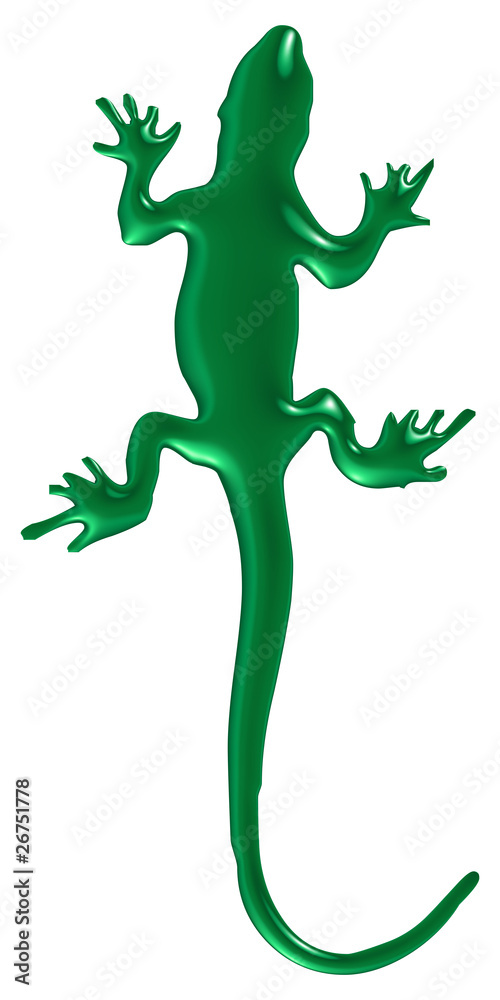 Obraz premium Lézard vert reflets