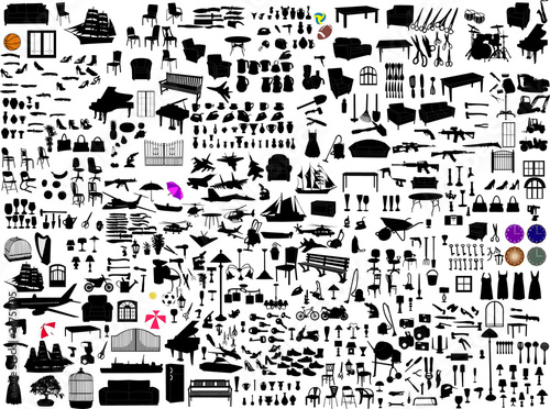 miscellaneous objects collection - vector photo