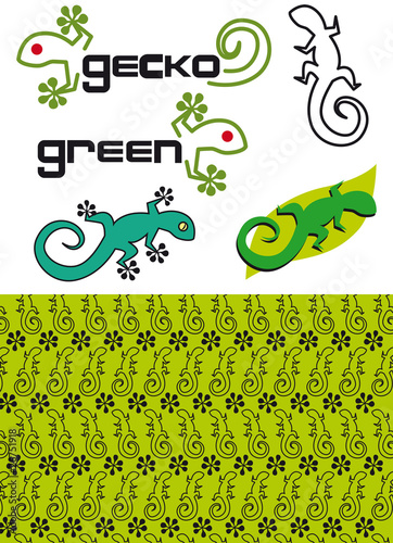 gecko logos and geckos seamless texture