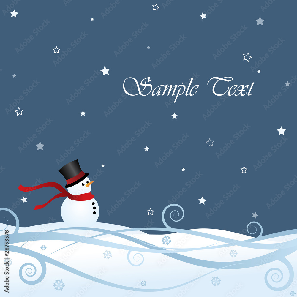 snowman in snowy landscape snowman in snowy landscape