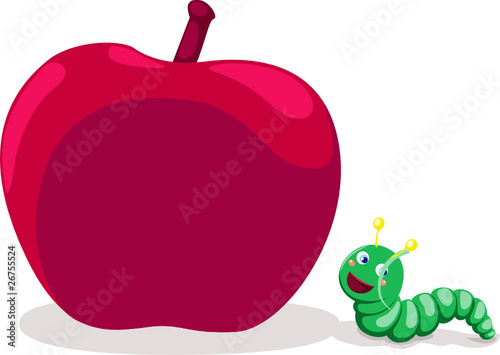 Apple with worm