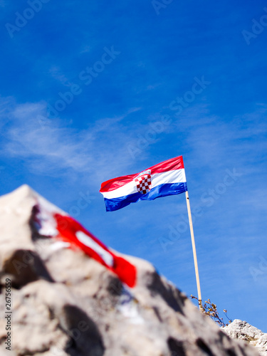 Croatian flag on the wind