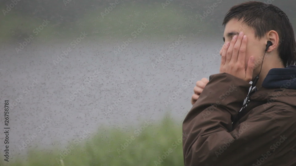 man, mosquitoes, midges man, mosquitoes, midges