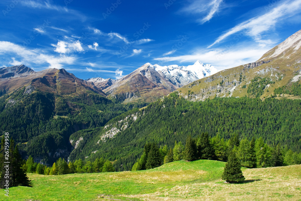 a beautiful view of the austrian alps