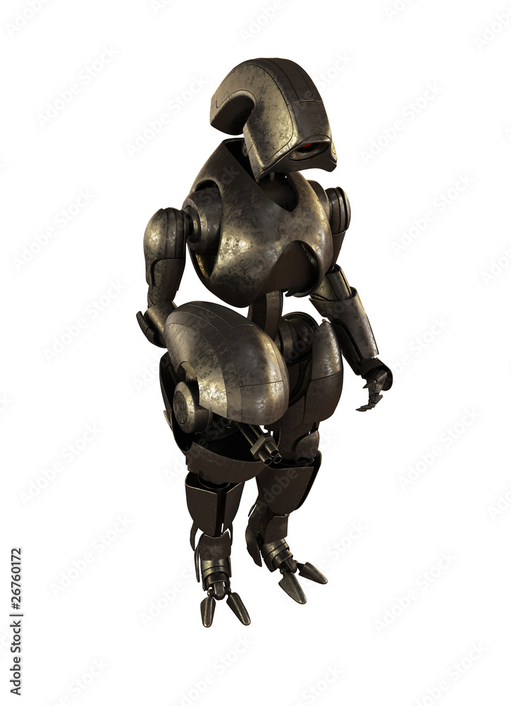 Steel cyborg warrior. 3d image isolated on white Steel cyborg warrior. 3d image isolated on white