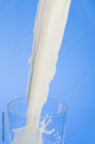 Pouring milk into a glass