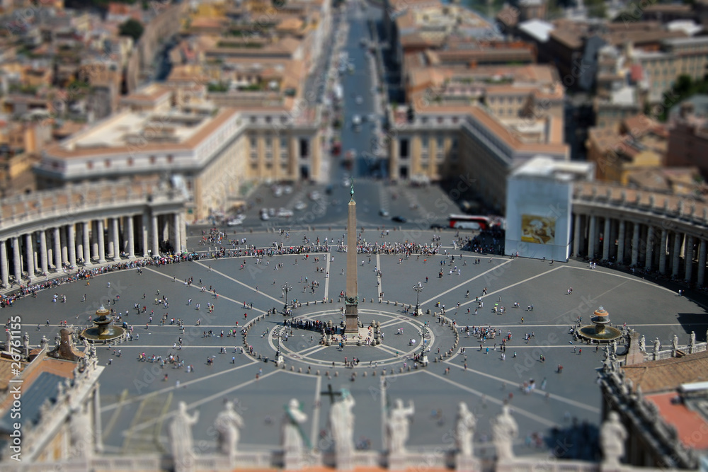 Fototapeta premium Saint Peter's Square in Rome, Italy (tilt-shift effect)