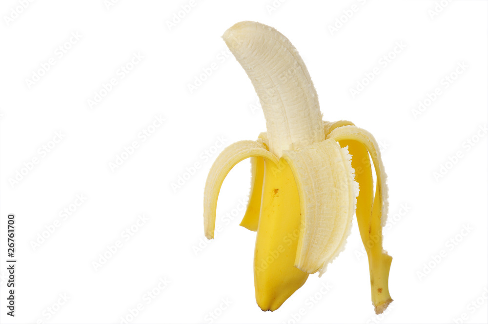 Obraz premium 皮を剥いたバナナ