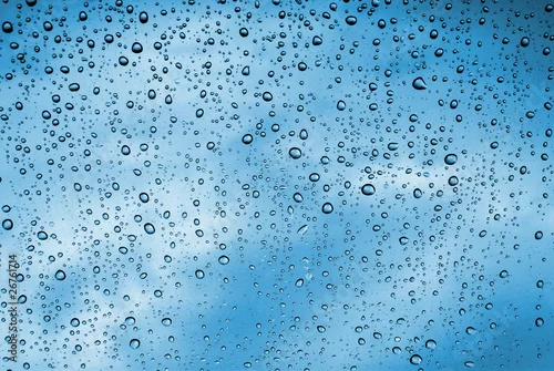 Obraz mokra szyba z kroplami wody