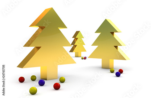 Alberi di natale dorati