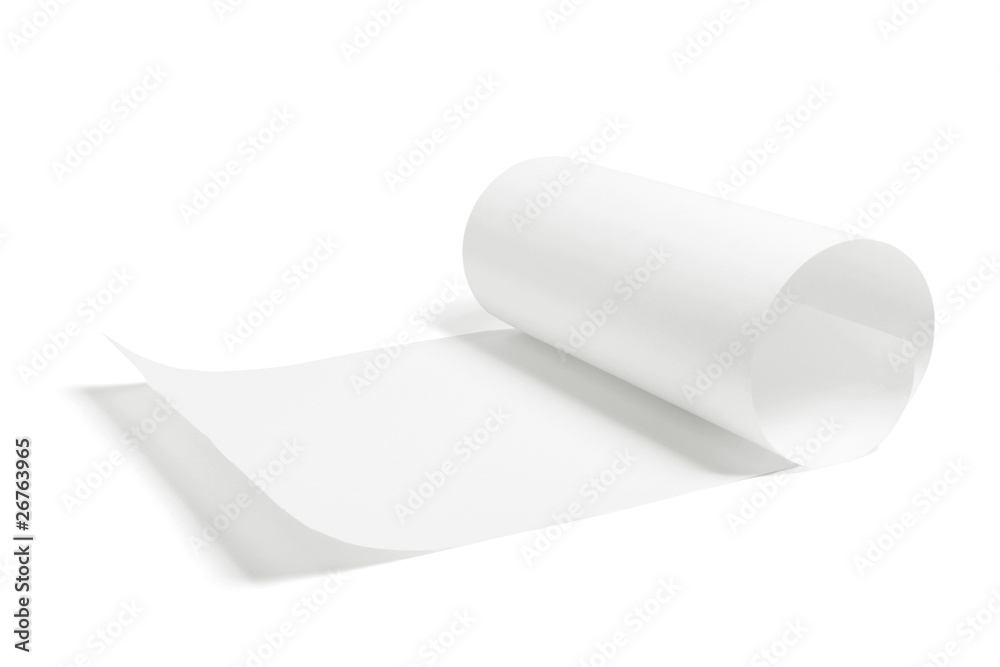 Partially Rolled Up Paper Partially Rolled Up Paper