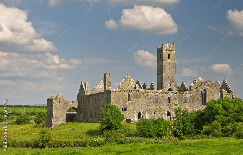 beautiful ancient irish celtic castle landscape