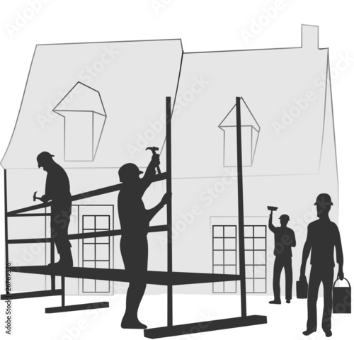 ouvriers sur un chantier de construction