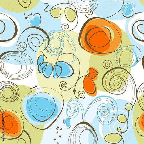 Whimsical floral background (seamless)