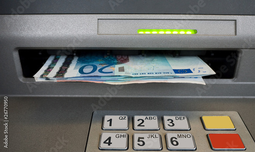 Cash dispenser with Euros