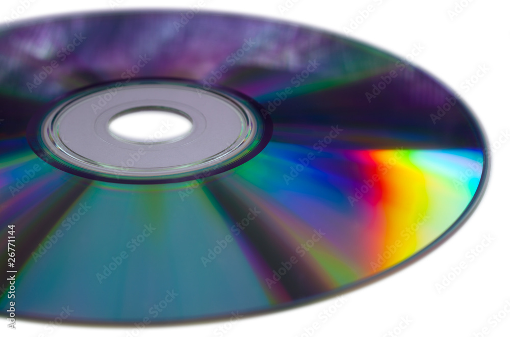 Colorful CD isolated on white background Colorful CD isolated on white background