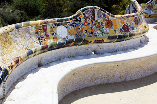 Antonio Gaudi - a bench in park Guell