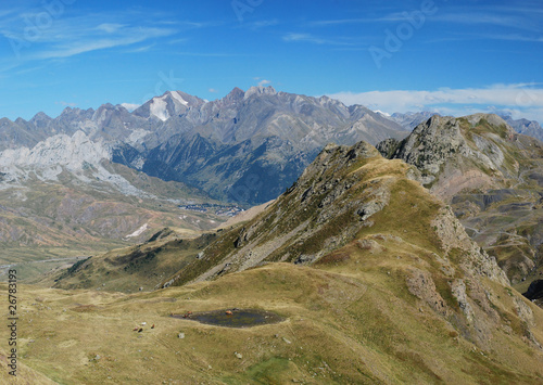 Panorama of Pyrenees mountains in Spanich Aragon