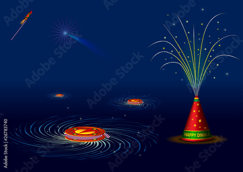 Traditional indian fire crackers for diwali