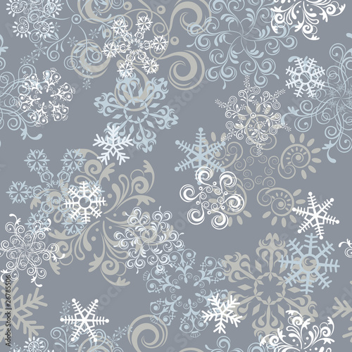 Abstract Seamless Snowflake Pattern