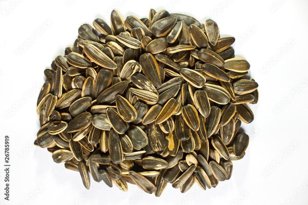 Sunflower seeds isolated on white background Sunflower seeds isolated on white background