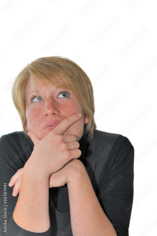 Femme en pleine réflexion Femme en pleine réflexion