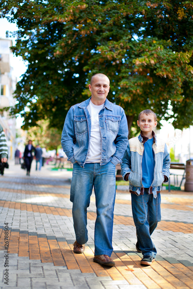 Father and son outdoor Father and son outdoor