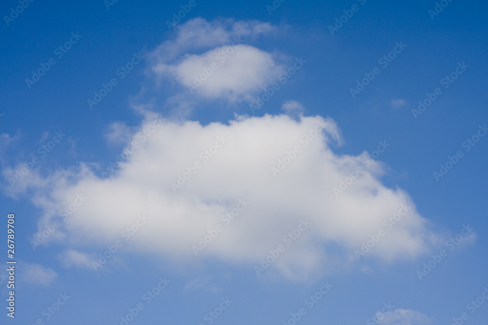 White clouds in the blue sky