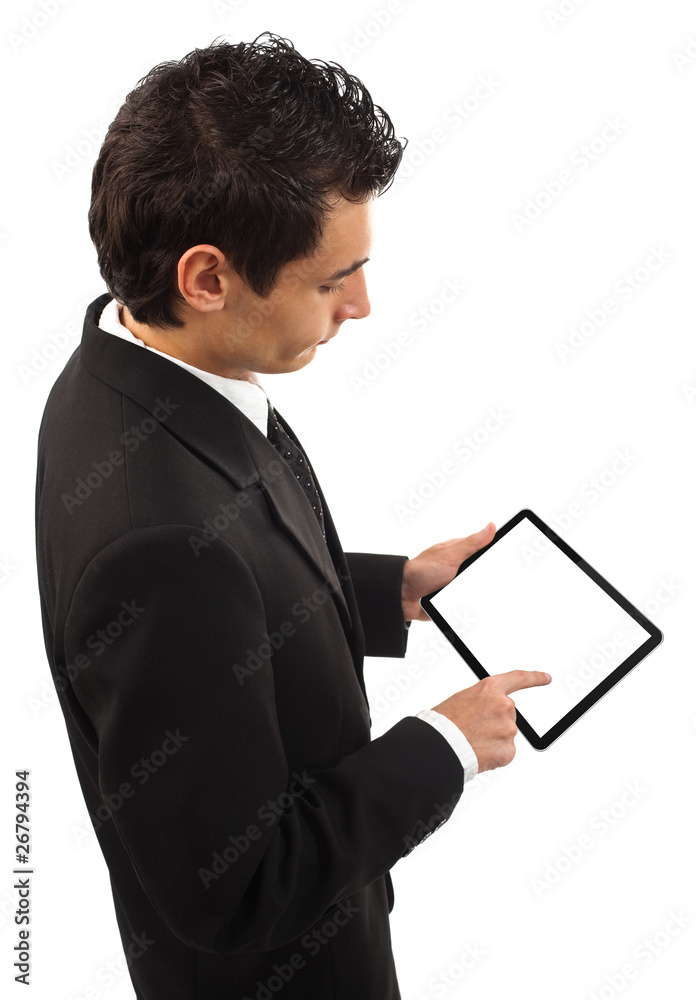 Businessman holding a touchpad pc Businessman holding a touchpad pc