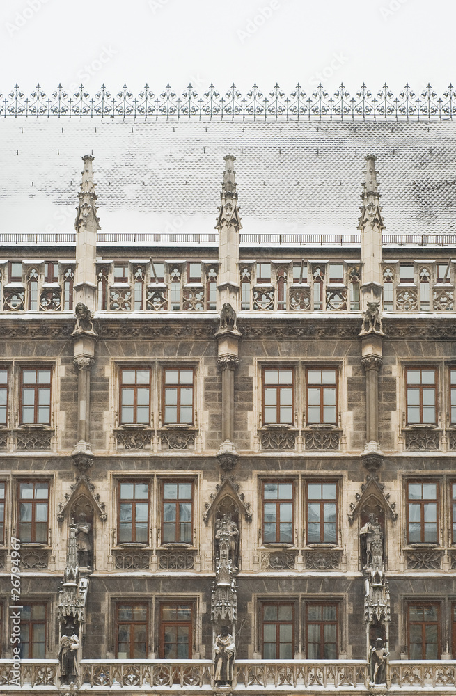 Snowy Munich City Hall