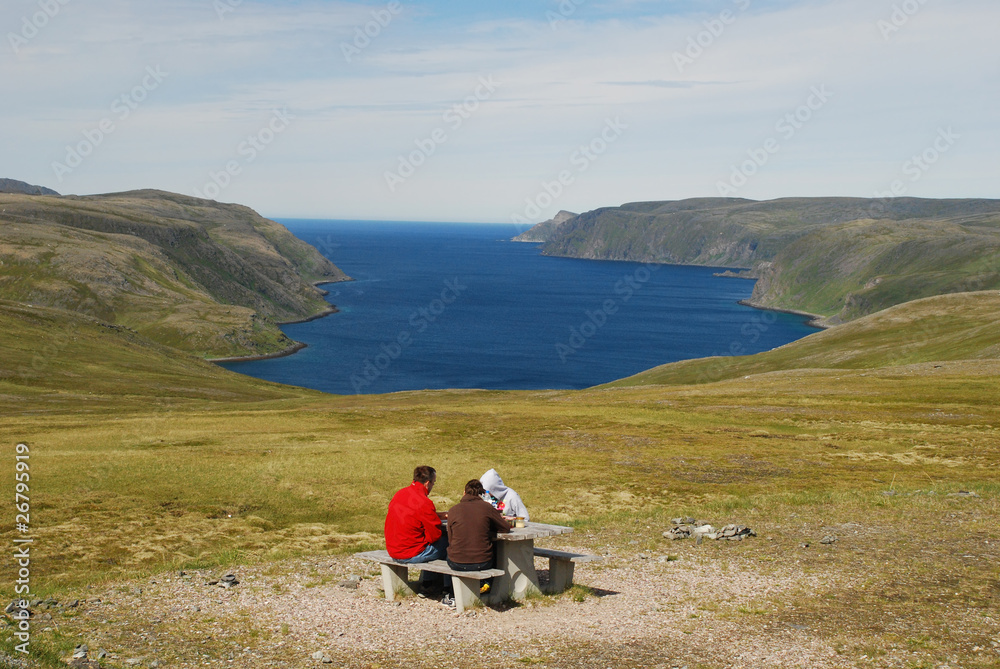 Picnic in tundra of Mageroya Island