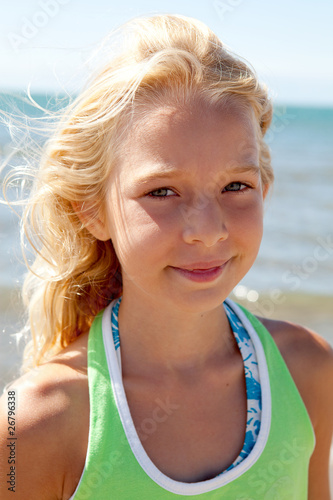 portrait of young girl on the beach