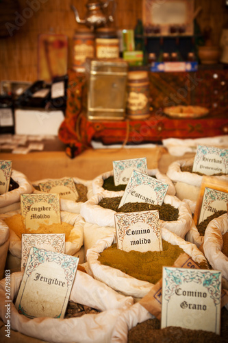 Vintage spices market in Spain. Any visible trademark