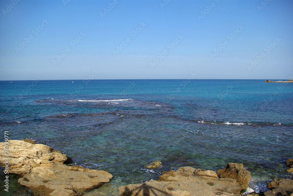 Ruins of harbor at Caesarea