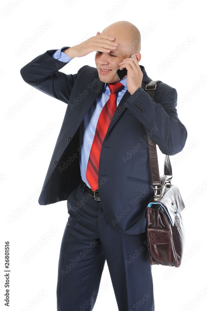 Fototapeta premium Businessman talking on the phone