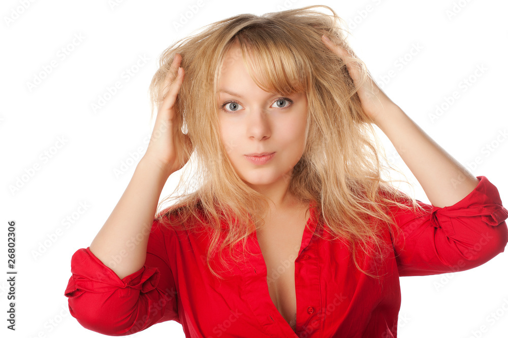 Fototapeta premium young woman surprised