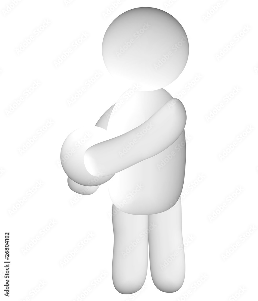 Fototapeta premium 3d white human is holding a ball