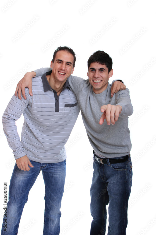 two young casual men portrait two young casual men portrait
