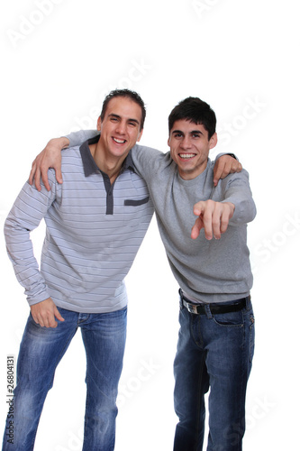 two young casual men portrait