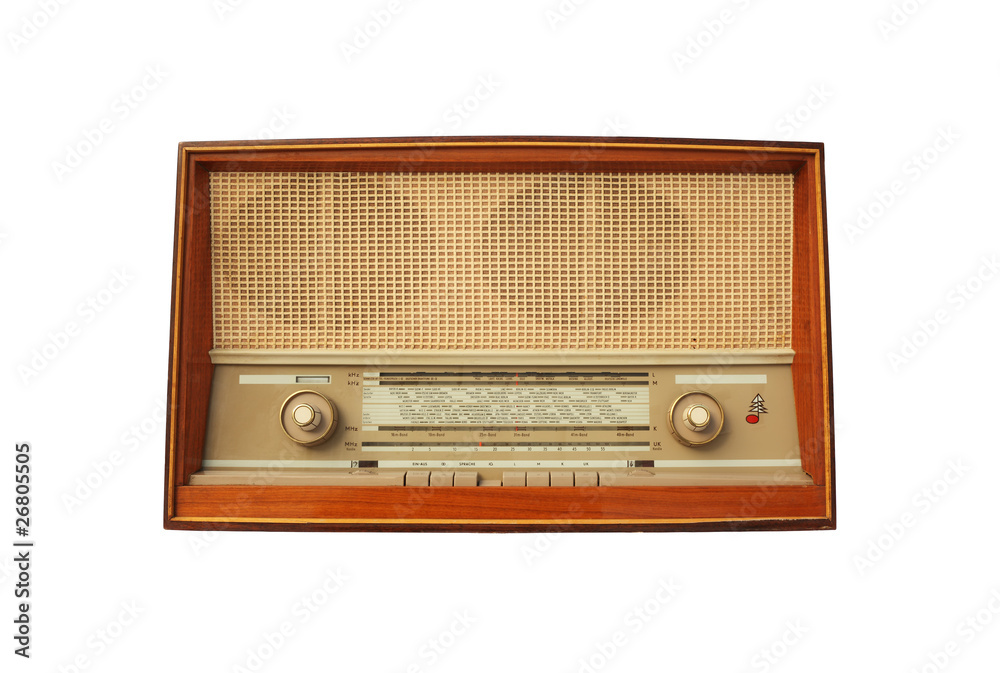 OldSchool Radio isolated on white Stock Photo | Adobe Stock