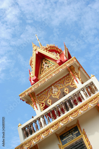 Gable roof is part of a pattern Theppanom. photo