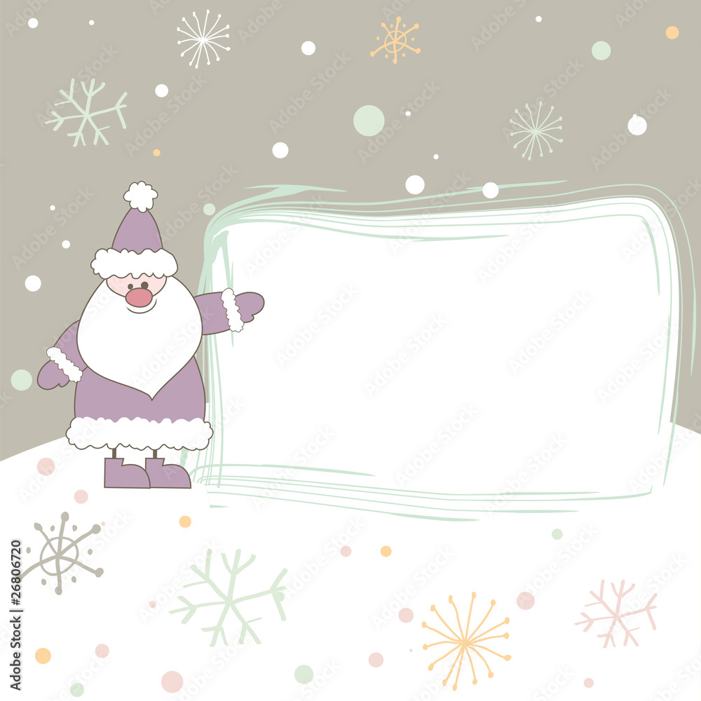 Fototapeta premium Christmas card with Santa. Vector illustration