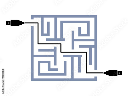 maze of usb link vector