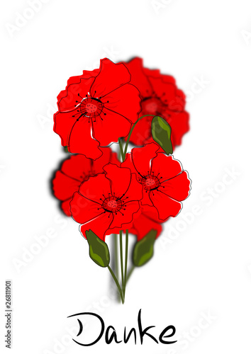 Danke Karte Mohn