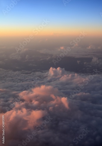 Beautiful sunset above the clouds