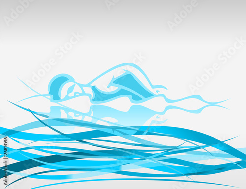 swimmer on waves