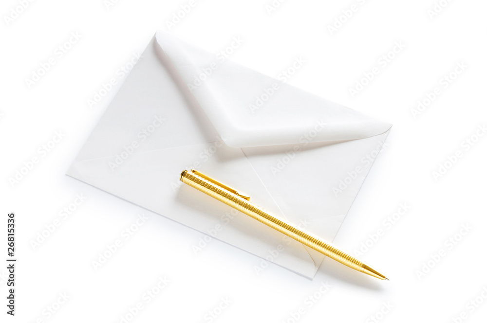 Mail concept with envelope isolated on the white Mail concept with envelope isolated on the white