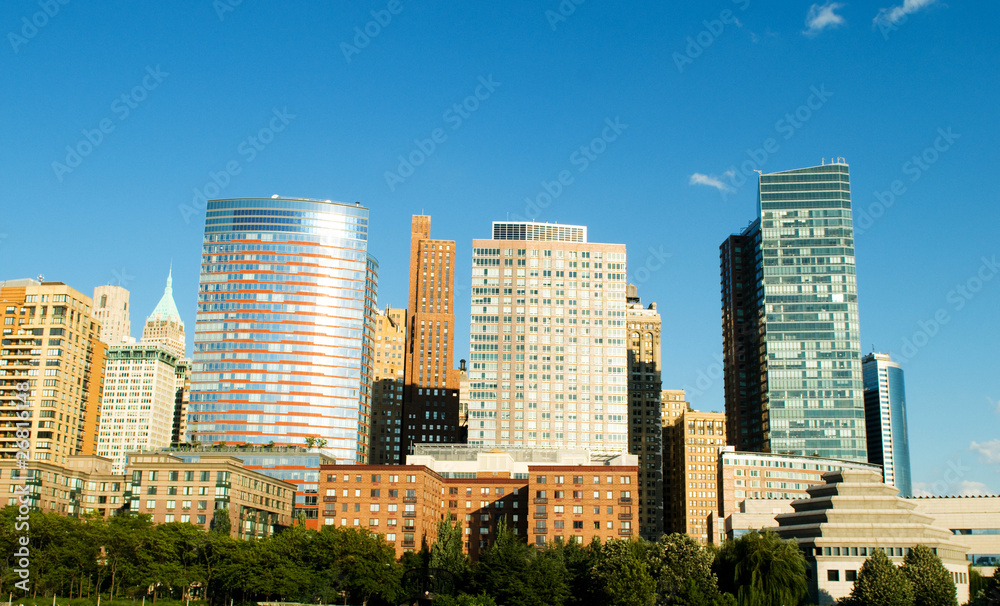 New York city panorama with tall skyscrapers New York city panorama with tall skyscrapers
