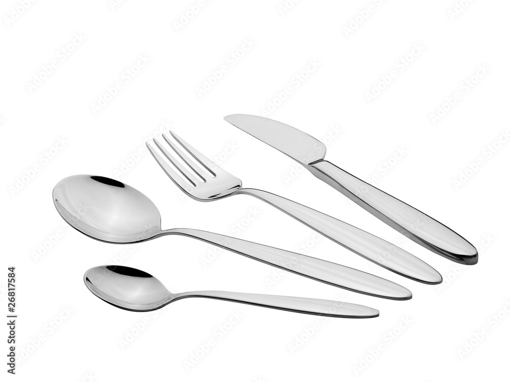 Silverware Set with Fork, Knife, and Spoons (Clipping Path) Silverware Set with Fork, Knife, and Spoons (Clipping Path)